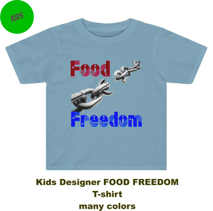KIDS Kids Designer FOOD FREEDOM T-shirt many colors